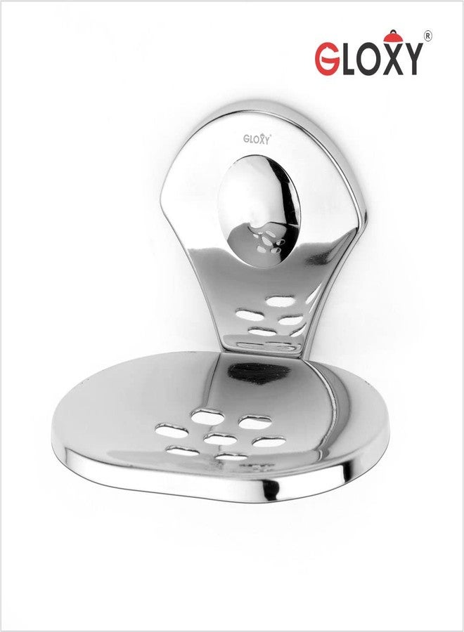 GLOXY ENTERPRISE Wall Mount Stainless Steel Oval Shape Single Soap Holder for Bathroom, Soap Stands for Bathroom Wall/Soap Tray for Bath Dish Bathroom Accessories and Fittings Rust Free - Image 3